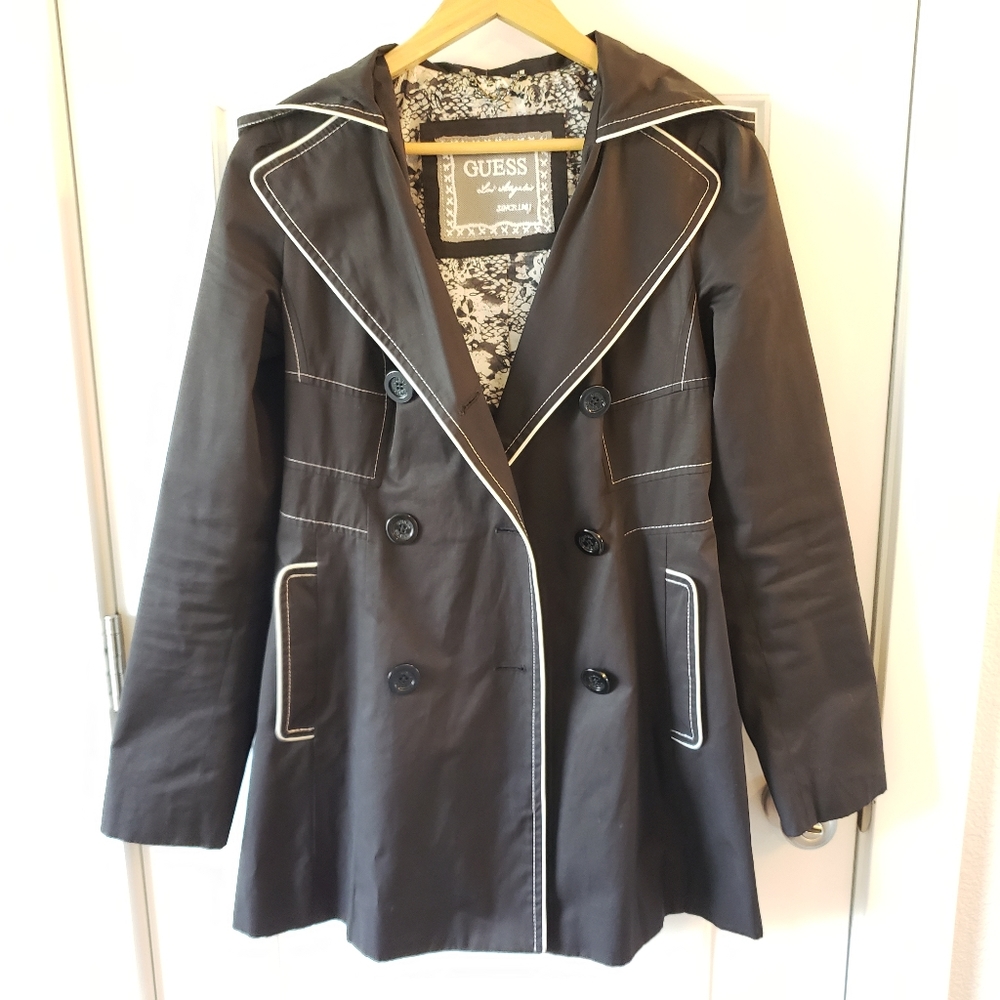 Guess Black and White Rain Jacket (S)